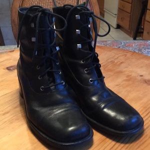 Black combat boots